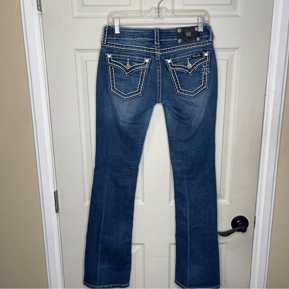 Miss Me Women's Loose Saddle Stitch Border Boot Cut Jean Sz 27 - Picture 10 of 11